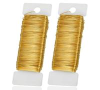 2 Rolls Gold Craft Wire, 0.3 mm x 100 m Jewellery Making Wire | Jewellery Making Supplies,Thin Flexible Metal Wire for Beading, Floral Arrangements, Wrapping and DIY Crafts