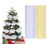 2 Rolls Gold Ribbon for Christmas Tree,Two Volumes Totaling 18.2m Length Gold Christmas Tree Ribbon for Xmas Crafts Gift Wrapping Wreath Top Bows Sewing Xmas Tree Birthday Party Decorations