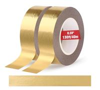 2 Rolls Gold Washi Tape 15mm x 20m Self Adhesive Foil Masking Tape
