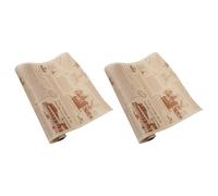 2 Rolls Grease-Proof Baking Paper Newspaper Design | Paper Sheets Absorb Oil Neatly, Supporting Food Display at Parties for Home Cooks and Bakers