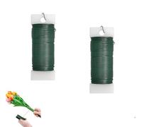 2 Rolls Green Floral Wire Flower Arranging Accessories 0.35mm,Florists Thin Wire for Jewellery Making Craft Wire DIY Jewelry Crochet Christmas Wires,Flower Bouquets, Crafts Wreath Making Supplies