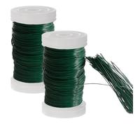 2 Rolls Green Floral Wire for Flower Arranging, Jewelry Making, Crafts - 0.35mm Thin Wire for DIY, Crochet, Christmas, Bouquets, Wreath Making Supplies