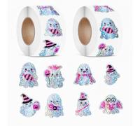 2 Rolls Halloween Stickers for Kids, Happy Halloween Craft Stickers for Children Party Bags, Non Candy Treats & Party Favors, Indoor Classroom Games Spooky Supplies (Laser-2)