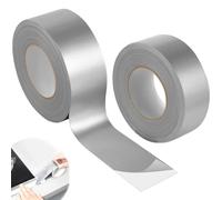 2 Rolls Heat-Resistant Aluminium Foil Tape, 5cm x 50m Waterproof High Temp Insulation Tapes, Silver Flame Retardant UV Protected Adhesive for Air Ducts Repair Ventilation Pipe Metal Fixing Sealing