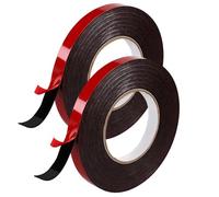 2 Rolls Heavy Duty Double Sided Foam Tape, 15mm x 10m x 1mm Industrial Strength Mounting Tape High Bond Waterproof Acrylic Adhesive Sticky Tape for LED Strips Car Home Office Decor Glass Metal Plastic