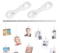 2 Rolls Heavy Duty Picture Wire Hanging Kit, 2mm/3mm x 15m Nylon Picture Hanging Cord White, Extra Strong Nylon Strings Cords for Pictures Mirrors Paintings DIY Arts Craft Projects Decorations
