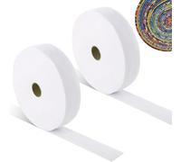 2 Rolls Jelly Roll Batting Strips, 5.7 cm Non Woven Cotton Blend Batting on a Roll, Total 100 Yards, Soft Flexible Quilt Wadding Fabric for Jelly Roll Rugs, Throw Rugs, Batting Strips, Braided Rug