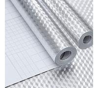 2 Rolls Kitchen Oil Proof Stickers, 40CM X 400CM Heat Resistant Aluminum Foil Wall Sticker, Sticky Back Plastic Roll Kitchen Worktop Covering Vinyl Self Adhesive Wallpaper