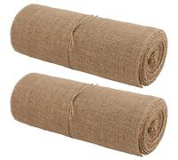 2 Rolls Natural Hessian Jute Fabric Roll - 10m x 30cm Rustic Burlap Table Cloth for Upholstery, DIY Craft, Wedding Decoration, Collage