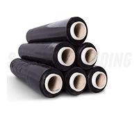2 Rolls Of Black Strong Protective Pallet Stretch Standard Core