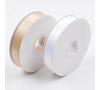 2 Rolls of Champagne and White Satin Ribbon 6mm x 100 Yards Double-Faced Thin Ribbon for Gift Wrapping Balloon Ribbon Wedding, Crafts, Party Decor, White Satin Ribbon for Gift Wrapping