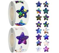 2 Rolls Of Children'S Glitter Star Stickers, Star Reward Stickers, 2.5Cm Reflective Star Stickers, Magic Reward Stickers, Motivational Stickers, Teacher Supplies, Notebook Stickers