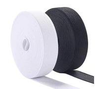 2 Rolls of Elastic for Sewing, 6m Each of White and Black, for Sewing Elastic Bands up to 20mm Wide, Waistband Elastic, DIY Belts, Wig Bands, Trousers.