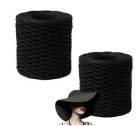 2 rolls of natural yarn, knitting yarn for crocheting bags, baskets, hats, crafts, raffia yarn for crocheting, paper yarn, braiding paper yarn, soft braided raffia ribbon, DIY craft braided