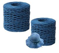 2 rolls of natural yarn, knitting yarn for crocheting bags, baskets, hats, crafts, raffia yarn for crocheting, paper yarn, braiding paper yarn, soft braided raffia ribbon, DIY craft braided