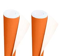 2 Rolls of Packing/Display Poster Paper Roll 3Ace Crafts - 10 m x 76 cm Ideal for Wrapping Wrap Birthday Gifts Drawing Table Runner Covering Parcel Backing School Board - Fire Orange Colour