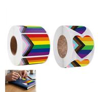2 Rolls of Self-Adhesive Decorative Labels for LGBTQ+ Events and Pride Parade Decorations, Pride Stickers, Rainbow Pride Flag Stickers, V218 and P219 Designs Included