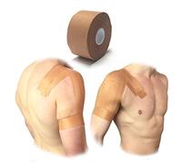 2 ROLLS OF STEROPLAST PREMIUM STRONG RIGID TAN SHOULDER/ANKLE IMMOBILISING RAYON FABRIC STRAPPING ZINC OXIDE TAPE 3.8CM X 13.7M