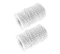 2 Rolls Paper Covered Flower Stem Wire for Florists 1mm White, Two | Iron Core, Natural Rustic Look, Plant Training and Wreath Making Sessions, for Studio and DIY Crafters