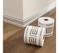 2 Rolls PVC Skirting Board Trim Self-Adhesive,Flexible Skirting Boards Covers Peel and Stick Baseboard Trim Molding Caulk and Trims Easy to Cut for Floor