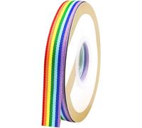 2 Rolls Rainbow Grosgrain Ribbon Multicolor Striped Wrap Trim 22 Meter Colorful Decorative Band Floral Arrangement Ribbon for DIY Craft Sewing Clothes Gift Packing Decoration (0.59 x 866 inch)
