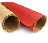 2 Rolls Recyclable Kraft Brown & Red Gift Wrap Natural Wrapping Paper 4M x 69cm