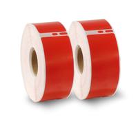 2 Rolls Red Address Labels Compatible with DYMO 99010, 28x89mm, 700 Labels for LabelWriter 450, 4XL