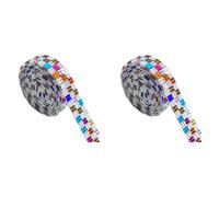 2 Rolls Rhinestone Diamond Ribbons 1 Yard,Self Adhesive Resin Rhinestone Strips,Bling Rhinestone Trim DIY Diamond Stickers Colorful,Hot Stamping Diamond Sticker Tape for DIY,Checkered Pattern,1.2CM