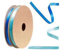 2 Rolls Ribbon Blue & Sky Blue 10mm x 22M Satin Ribbon Thick Durable Ribbon for Gift Wrapping, Wedding, Crafts,Easter, Flower Bouquet, Hair, Christmas Decorations and More