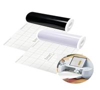 2 Rolls Smart Vinyl Permanent for Cricut Explore 3/Maker 3, Black White Smart Adhesive Vinyl Permanent Rolls 33 x 200 cm Plotter Film Self-Adhesive Vinyl Film for DIY Window Cups Cars Banner
