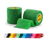 2 Rolls SPORTTAPE Football Sock Tape, 5cm x 4.5m, Green - Self-Adhesive Cohesive Bandage, Compression Wrap & Sports Stretch Tape for Ankles, Joints, Socks, Vet & Pet Wrap for Dogs, Horses