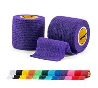2 Rolls SPORTTAPE Football Sock Tape, 5cm x 4.5m, Purple - Self-Adhesive Cohesive Bandage, Compression Wrap & Sports Stretch Tape for Ankles, Joints, Socks, Vet & Pet Wrap for Dogs, Horses