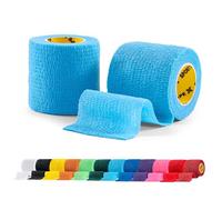 2 Rolls SPORTTAPE Football Sock Tape, 5cm x 4.5m, Sky Blue - Self-Adhesive Cohesive Bandage, Compression Wrap & Sports Stretch Tape for Ankles, Joints, Socks, Vet & Pet Wrap for Dogs, Horses