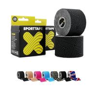 2 Rolls SPORTTAPE Original Kinesiology Tape, 5cm x 5m - Platinum | Professional Hypoallergenic, Waterproof K Physio Tape | Athletic Support Roll, Uncut Muscle Wrap for Injury Relief and Recovery