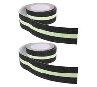 2 Rolls Stair Tread Tape Reflective Glow PVC Anti Skid for Steps | Sand Textured Matte Finish, Multi Surface Use, Fits Step Size, for Homes and Dim Areas