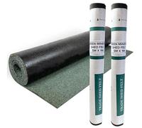 2 Rolls Standard Grade Shed Roof Felt Green Mineral 16.4 x 3.2 ft (5m x 1m) Each - Durable, Long-Lasting Heavy-Duty Roofing Felt, Weatherproof Roof Covering for Summerhouses, Sheds, Kennels