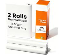 2 Rolls Thermal Printer Paper 8.5 x 11 Inch,US Letter Size Thermal Paper Roll Compatible with Gloryang, Phomemo,Jadens,TATTMUSE Portable Thermal Printer