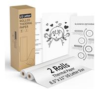 2 Rolls Thermal Printer Paper 8.5" x 11" US Letter Size - High-Efficiency Durable Printing for Picture or Home Work, Printing Contract, Compatible with Most Thermal Printers (50 Sheets / 2 Rolls)