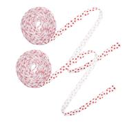 2 Rolls Valentine Heart Ribbon Red Polyester Wired Edge | Elastic Shaping, Romantic Love Motif, Suitable for Bouquets, Weddings, Birthdays, Anniversaries, Crafts and Event Decor