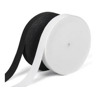 2 Rolls White& Black Elastic for Sewing,Elastic Band for Clothes,15mm/0.6inch Wide Flat Elastic Band,10 Meter Waistband Elastic Bands for Garment Sewing, Trouser Waistbands and DIY Craft Projects