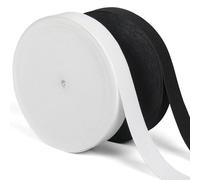 2 Rolls White& Black Flat Elastic Band,15mm/0.6inch Wide Elastic for Sewing,10 Meter Waistband Elastic Bands for Garment Sewing,Trouser Waistbands and DIY Craft Projects