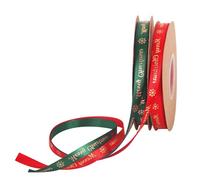 2 Rolls x 45m Christmas Ribbon for Wrapping - Red and Green Satin 10mm Wide, Thick Ribbon for Present Decorative Wrapping, Cake, Hair, Crafts, Present Decorative
