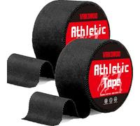 2 Rolls Zinc Oxide Tape, 5cm x 20m High Strength Sports Athletic Tape, VAKOWOO Blister Prevention Tapes for Shoulder/Wrist/Ankle, Sports Strapping Tapes for Rugby, Gym, Weightlifting, Football - Black