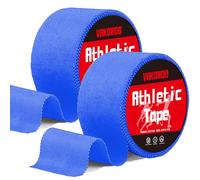 2 Rolls Zinc Oxide Tape, 5cm x 20m High Strength Sports Athletic Tape, VAKOWOO Blister Prevention Tapes for Shoulder/Wrist/Ankle, Sports Strapping Tapes for Rugby, Gym, Weightlifting, Football - Blue