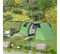 Outsunny 2 Room Camping Tent for 3-4 Man, 3000mm Waterproof - Green