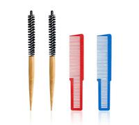 2 Round Combs And 2 Hair Combs, Bang Curly Hair Combs, Hair Salon Hair Cut Combs, Heat-Resistant Haircut Combs, Styling Tools.