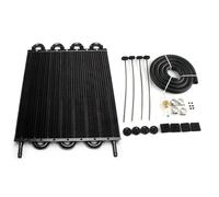 2 Row 4 Row 6 Row 8 Row 10 Row 16 Row Universal Aluminum Remote Transmission Oil Cooler Auto-Manual Radiator Kit Oil Cooler Engine(8 Row Black)