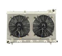 2 Rows Aluminum Radiator + Fan Shroud + Fans Compatible With Subaru Forester XT .5L H4 2004-2005 Automatic & Manual AT MT 2812 45119SA000