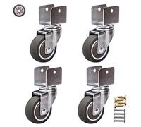 2" Rubber UShaped Swivel Casters Set of 4 Precision Bearings No Scratch/Noise Ideal for Furniture Carts CribsHeavyDuty Mobility Solutions