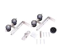 2 ruedas colgantes silenciosas de Acero inoxidable para puerta corredera de Madera, herramienta de herrajes para muebles con rodamiento de Bolas multiliso para puertas de armario
